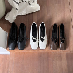 Lizakosht Korean Style Women Casual Flats Comfortable Soft Boat Shoes Loafers Ballerina Shallow Ballet Flat Shoes Women Slip on Side