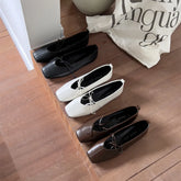 Lizakosht Korean Style Women Casual Flats Comfortable Soft Boat Shoes Loafers Ballerina Shallow Ballet Flat Shoes Women Slip on Side