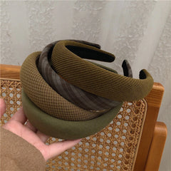 Lizakosht Korean Fashion Wasabi Green Women Headbands Solid Color Velvet Soft Hairbands Headwear Rubbers Hair Accessories