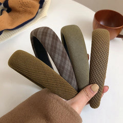 Lizakosht Korean Fashion Wasabi Green Women Headbands Solid Color Velvet Soft Hairbands Headwear Rubbers Hair Accessories