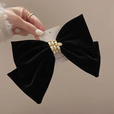 Lizakosht Korean Trendy Elegant Winter Bowknot Hair Clips For Women Velvet Barrettes Wedding Party Headwear Accessories Jewelry