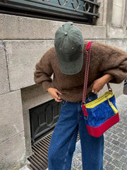 Lizakosht Mohair O-neck Knitted Soft Women Pullover Long Sleeve Oversized Loose Warm Vintage Sweater Autumn Winter Chic Casual Knitwears