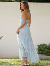 Lizakosht Summer New Sexy V Neck Hanging Neck Lacing Splice Sleeveless Dresses For Women Temperament Backless Maxi Dress A2684