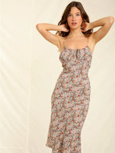 Lizakosht Women Dress Spring and Summer New Products 100% Viscose Printed Lace-up Suspender Dress Women Slim Mid-length Dress