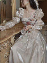 Lizakosht French Vintage Jacquard Floral Fairy Dress For Slim Women Romantic Chic Puff Sleeve Elegant Princess Dresses Vestido Festa