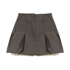 Lizakosht Summer Vintage Punk Cargo Skirt French Style High Waist Pleated Skirt Hip Hop Harajuku Vintage Y2k E-girl Emo Alt Skirts