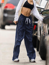 Lizakosht Y2K Barggy Cargo Pants Women Vintage Drawstring Sweatpants Sporty Joggers Casual Loose Wide Leg Trousers Streetwear 2022