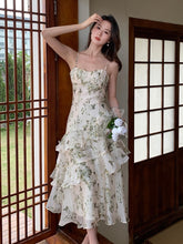 Lizakosht 2023 Summer Fairy Dress Floral Long Ruffles Chiffon Dress French Retro Dress vestidos de mujer abiti cerimonia donna lusso