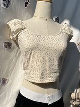 Lizakosht Vintage Red Floral Print T-Shirt Summer Woman Square Collar Slim Cotton Crop Top Y2k Vintage Sweet Short Sleeve Tee Shirt