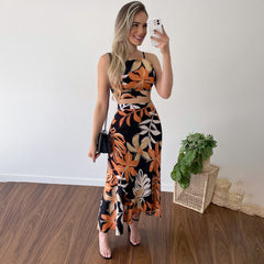 Lizakosht Summer Women Elegant New Short Vest High Waist Skirt Two Piece Skirt Set Midi Skirt Bodycon Sexy Streetwear Woman Set Skirt