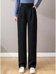 Lizakosht Women Spring Summer New Casual  Office Lady Straight Pants Autumn  High Waist Female Work  Suit Pants