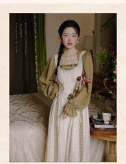 Vintage Mori Girl Women Dress Lace Chic Style Flare Sleeve Bandage Chiffon Prairie Lawn Dresses Female Retro Femme Vestido