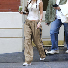 Lizakosht Y2K Jogging Sweatpants Women Side Striped Casual Joggers Sport Pants Vintage Grunge Clothes 2000S Chic Streetwear Hot