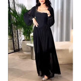 Lizakosht Summer Autumn Elegant Corset Party Dress for Women Muslim Islamic Loose Long Sleeve Evening Graduation Long Maxi Dress