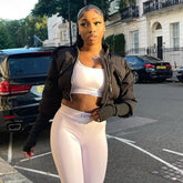 Lizakosht Two-wear Women's Short Down Down Cotton Thick Drawstring Waistcoat Jacket Parka Coat Zipper Winter Bubble Jacket Warm Streetwear