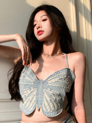Summer Sexy Party Vest Women Designer Bow Retro Strap Tank Tops Female Beach Holiday Halter Chic Bandage Sleeveless Top 2022