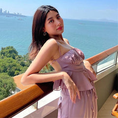 Sexy outfits for woman Summer cami top women cute sexy vintage clothes crop top slash neck pink tops white crochet top punk