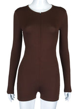 Lizakosht Hollow Out Sexy Romper Women Fashion Clothes One Piece Bodycon Jumpsuit Shorts Zipper Shirring Bodysuits Long Sleeve Playsuit