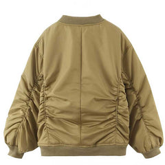 Lizakosht bomber jacket women streetwear winter jacket women long sleeve V-neck zipper new jacket female fashion jacket coat