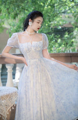 Lizakosht Summer Woman Chiffon Dress Romantic Vintage Print Off Shoulder Neck Mounted Sexy Party Night Dresses Lady Vestido Festa