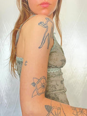 Lizakosht Y2k Girl Tanks Femme Korean Fashion Casual Flower Print Slim Fit V-neck Crop Tops Summer Outfits for Women Fashion Clothes