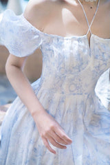 Lizakosht Summer Woman Chiffon Dress Romantic Vintage Print Off Shoulder Neck Mounted Sexy Party Night Dresses Lady Vestido Festa