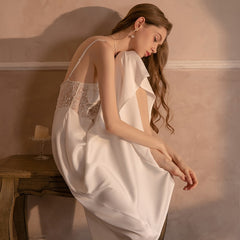 Lizakosht Sexy Nightwear Women Night Gowns Lace Sleepwear Victorian Sleeping Slip Dress Soft Home Wear Nightgown Lingerie Sleep Tops
