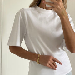 Lizakosht Summer Women Pink Cotton T Shirt High Quality Round Neck Short Sleeve Tee Shirts Ladies Casual Basic Simple Streetwear Top