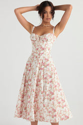 Lizakosht Summer Women'S Dress One Word Neck Suspender Strap Off Shoulder Sleeveless Dress Sexy Open Back Slit Floral Dresses