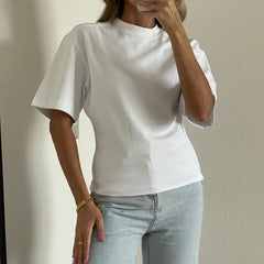 Lizakosht Summer Women Pink Cotton T Shirt High Quality Round Neck Short Sleeve Tee Shirts Ladies Casual Basic Simple Streetwear Top