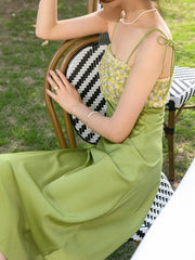 Lizakosht Summer Women Fashion Spaghetti Strap Green Dress Laides One Piece Party Dresses Female Casual Clothes