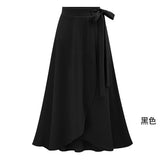 Lizakosht Winter Warm Womens Irregular Elastic Waist A-line Skirts Hip Slim Medium-long Loose Skirts