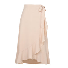 Tossy Women Solid Folds Irregular Bodycon Sexy Skirt Female High Waist Bandage Ruffles Long Skirts French Style Outwears Summer