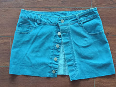 Lizakosht Fashion Women's Denim Skirt New High Waist Irregular Spliced Blue Above Knee Hot Girl Female A-line Denim Skirt Summer