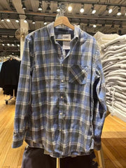 Lizakosht Vintage Blue Plaid Cotton T-shirts Women Casual Turn-Down Collar Spring Summer Long Sleeve Tees Chic Y2k Streetwear Oversize Top