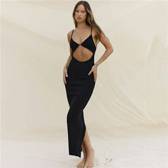 Lizakosht Sling Hollow Dress Bag Hip Skirt 2022 Summer New Women's Fashion Sexy Backless Slim Fit
