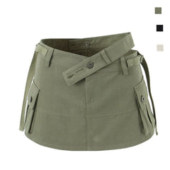 Lizakosht Women Pocket Cargo Army Mini Skirt S M L