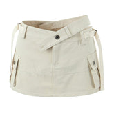 Lizakosht Women Pocket Cargo Army Mini Skirt S M L