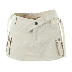 Lizakosht Women Pocket Cargo Army Mini Skirt S M L