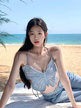 Summer Sexy Party Vest Women Designer Bow Retro Strap Tank Tops Female Beach Holiday Halter Chic Bandage Sleeveless Top 2022