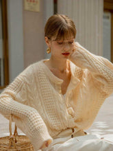 Jacquard Knitting Sweater Coat Women Spring Autumn Round Neck Long Sleeve Cardigan Femme French Vintage Casual Gilet Clothes