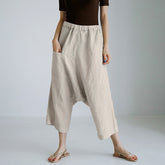 Lizakosht Casual Cotton Linen Women'S Pants Solid High Waist Wide Leg Streetwear Trousers Pantalon Femme Women'S Clothing Free Shipping