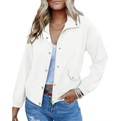 Lizakosht Autumn Winter Motor Coat for Women New Fashion Casual Long Sleeve Turn Down Collar Zipper Jacket Outwear