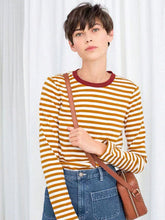 Striped Classic T-shirt Spring Autumn New Round Neck Long-sleeved Cotton Woman Tshirts Ladies Vintage Casual Tee Shirt Tops