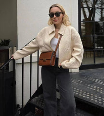 Lizakosht Fashion Woman Bomber Jackets for Women Spring Autumn Coats Ladies Casual with Pockets Long Sleeve New Outerwear