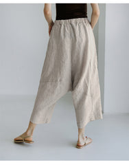 Lizakosht Casual Cotton Linen Women'S Pants Solid High Waist Wide Leg Streetwear Trousers Pantalon Femme Women'S Clothing Free Shipping