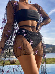 Lizakosht 2023 2 Pieces Sets Dress Bikini Cover-ups Sexy Straped Top Short Skirts Summer Women Beach Wear Swim Suit Cover Up