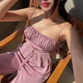 Sexy outfits for woman Summer cami top women cute sexy vintage clothes crop top slash neck pink tops white crochet top punk