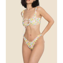 Lizakosht Sexy Hollow Out Push Up Swimwear Mujer New Portugal Bikini Set Print Swimsuit Women Ruffles Beachwear Summer Biqiuni
