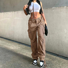 Spring And Summer European American New Women's Tooling Straight Trousers High Waist Loose Wide Leg Retro Old Cow Women's Jeans
